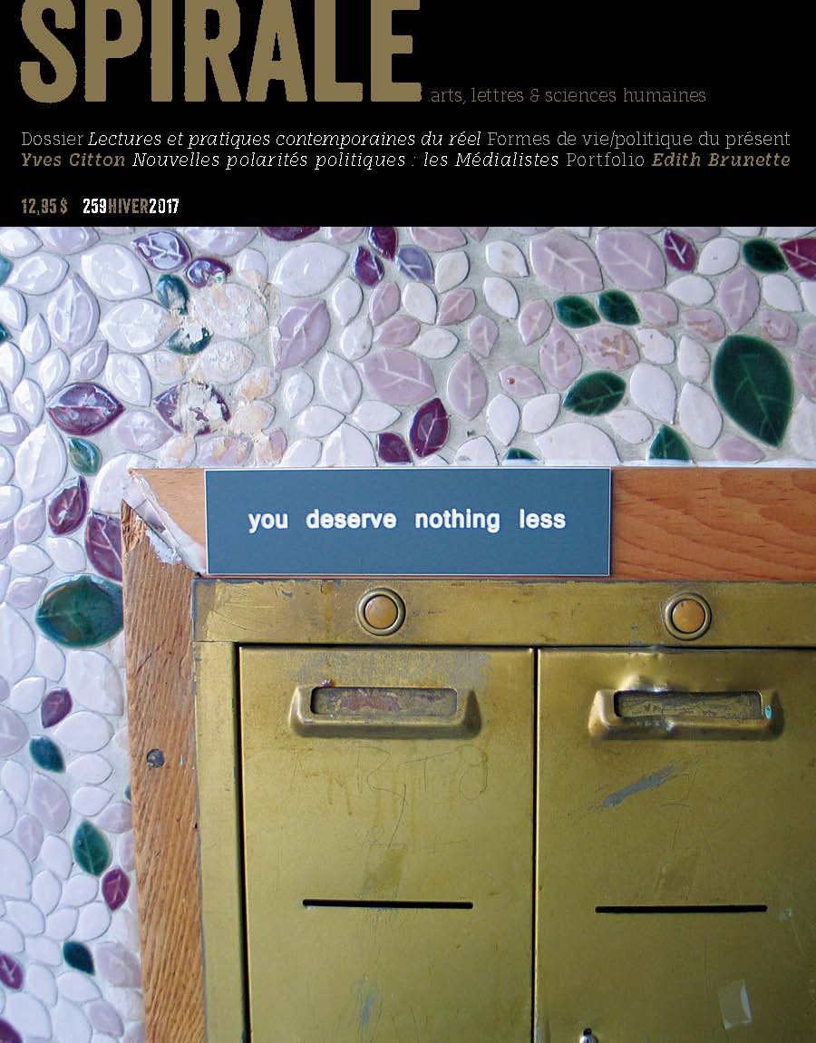 259 / Lectures et pratiques contemporaines du réel